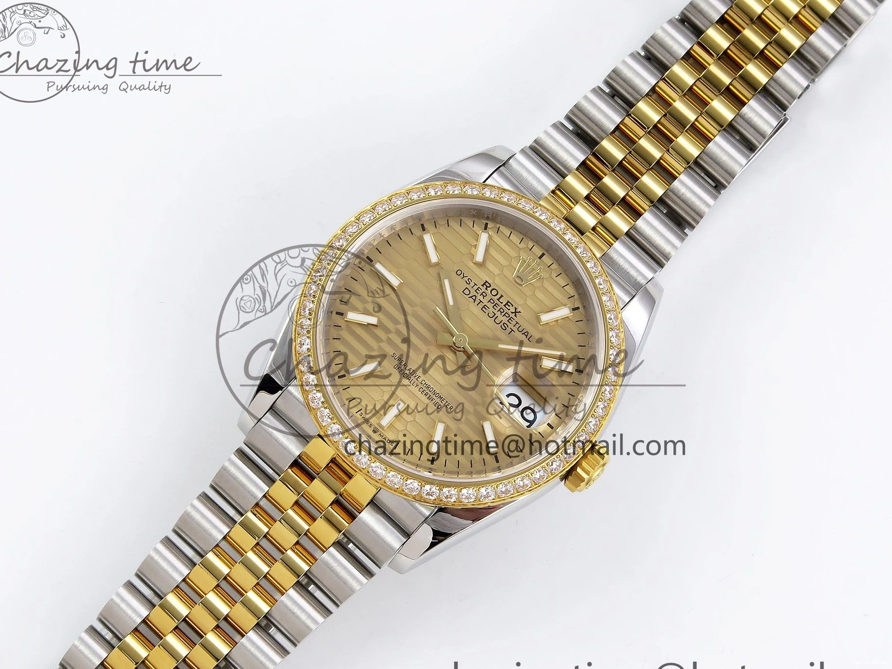 0220 Minimalist DateJust 36 SS 126283rbr VSF 1:1 Best Edition 904L Steel YG Textured Dial on Jubilee Bracelet VS 1378